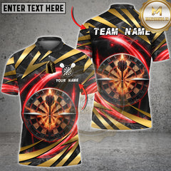 Maxcorners Dart Jersey Golden Cosmic Energy Neon Swirl Design Multioptions Personalized Name, Team Name Unisex 3D Shirt (4 colors)