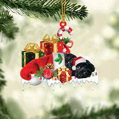 MAXCORNERS CORGI MERRY CHRISTMAS HANGING ORNAMENT