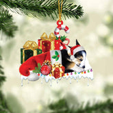 MAXCORNERS SHELTIE MERRY CHRISTMAS HANGING ORNAMENT