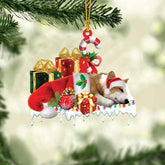 MAXCORNERS CHOCOLATE LABRADOR MERRY CHRISTMAS HANGING ORNAMENT