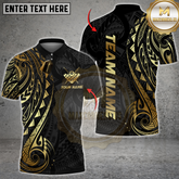 Maxcorners Billiards Sport Polynesian Tribal Cue Ball Multicolor Customized Name, Team Name 3D Shirt