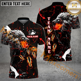 Maxcorners Lion Fire Flame Magma Pattern Bowling Jersey Multicolor Option Customized Name, Team Name 3D Shirt