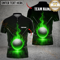 Maxcorners Golf Flaming Golf Multicolor Customized Name, Team Name 3D Shirts