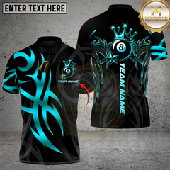 Maxcorners Billiard Golden Cue Master 8-Ball Multicolor Customized Name, Team Name 3D Shirt