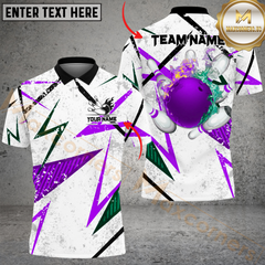 Maxcorners Bowling Lightning Fire Flame Multicolor Options Personalized Name, Team Name 3D Shirt