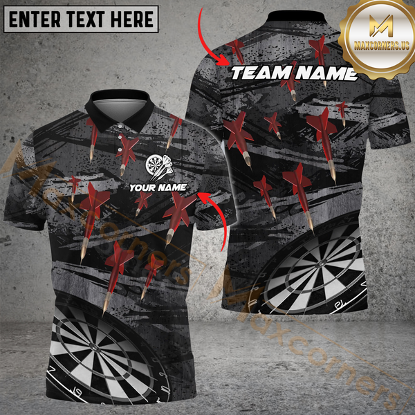 Maxcorners Darts Grunge Arrow Rain Multicolor Options Personalized Name, Team Name 3D Shirt