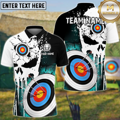 Maxcorners Archery Punishing Skull Personalized Name 3D Shirt