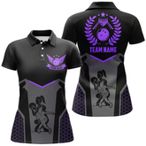 Maxcorners Bowling And Pins Retro Multicolor Option Customized Name 3D Shirt For Women