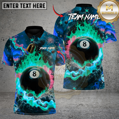 Maxcorners Billiard Supernova 8 Ball Multicolor Customized Name, Team Name 3D Shirt