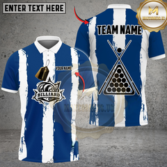 Maxcorners Billiards Classic Stripe Multicolor Customized Name, Team Name 3D Shirt
