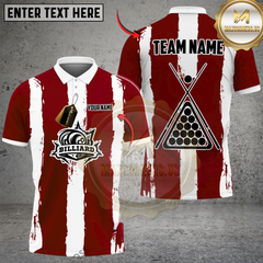Maxcorners Billiards Classic Stripe Multicolor Customized Name, Team Name 3D Shirt