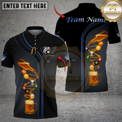 Maxcorners Billiards Ball 8 Deep Fantasy Beer Personalized Name Shirt (4 Colors)