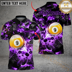 Maxcorners Billiard 9 Ball Shoot And Destroy Personalized Name, Team Name 3D Shirt (4 Colors)
