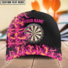 Maxcorners Darts Fire Flame Multicolor Option Personalized Name 3D Cap