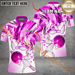 Maxcorners Color Tornado Bowling Jersey Multicolor Option Customized Name, Team Name 3D Polo Shirt