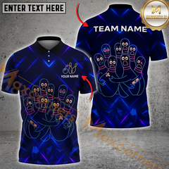 Maxcorners Bowling Neon Style Personalized Name 3D Unisex Shirt (2 Options)