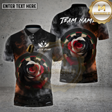 Maxcorners Dartboard Black White Rose Smoke Effect Design Multi Options Personalized Name Team Name 3D Shirt
