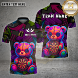 Maxcorners Dartboard Teddy Bear Patchwork Graffiti Style Multi Options Personalized Name Team Name 3D Shirt