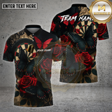 Maxcorners Dartboard Butterfly Rose Gothic Art Design Multi Options Personalized Name Team Name 3D Shirt