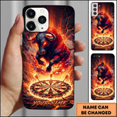 Maxcorners Darts Fire Bull Dartboard Personalized Name Phone Case