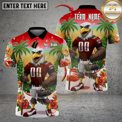 Maxcorners Billiard Bald Eagle Gridiron Champion Multicolor Customized Name, Team Name 3D Shirt