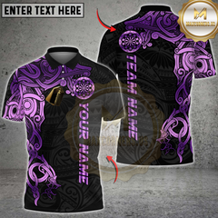 Maxcorners Darts Tribal Gold Pattern Multicolor Customized Name, Team Name 3D Shirts