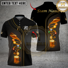 Maxcorners Billiards Ball 8 Deep Fantasy Beer Personalized Name Shirt (4 Colors)