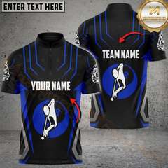Maxcorners Billiards Player Multicolor Personalized Name, Team Name 3D Polo Shirt