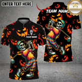 Maxcorners Golf Halloween Skeleton Multicolor Customized Name, Team Name 3D Shirts