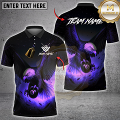 Maxcorners Billiard Eagle Power Pool Multicolor Customized Name, Team Name 3D Shirt