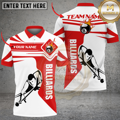 Maxcorners Billiards Fire Streak Multicolor Customized Name, Team Name 3D Shirt