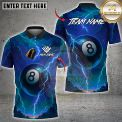 Maxcorners Billiard 8-Ball Lightning Pool Multicolor Customized Name, Team Name 3D Shirt