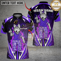 Maxcorners Billiard Wolf Mascot Flames Multicolor Customized Name, Team Name 3D Shirt