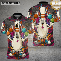 Maxcorners Bowling Pin Cartoon Juggling Bombs Multioptions Personalized Name, Team Name Unisex 3D Shirt (4 Colors)