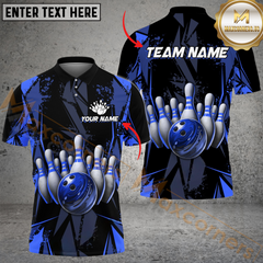 Maxcorners Color Diamond Bowling Team Jersey Personalized Name, Team Name 3D Polo Shirt