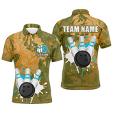 Maxcorners Retro Bowling Water Milk Multicolor Option Customized Name 3D Shirt