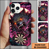 Maxcorners Darts Purple Pink Wolf Lightning Dartboard Personalized Name Phone Case