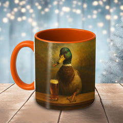 Maxcorners Hunting Duck Bar Scene Smoking Beer Multicolor Options 3D Ceramic Mug