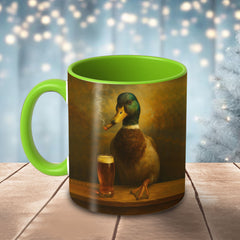 Maxcorners Hunting Duck Bar Scene Smoking Beer Multicolor Options 3D Ceramic Mug