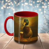 Maxcorners Hunting Duck Bar Scene Smoking Beer Multicolor Options 3D Ceramic Mug