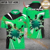 Maxcorners Frozen Bowling Jersey Multicolor Option Customized Name, Team Name 3D Polo Shirt