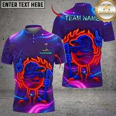 Maxcorners Golf Neon Fire Funny Ball Multicolor Customized Name, Team Name 3D Shirts