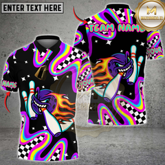 Maxcorners Psychedelic Bowling Fireball Personalized Name 3D Unisex Shirt