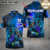 Maxcorners Darts Galaxy Reaper Multicolor Option Customized Name, Team Name 3D Polo Shirt