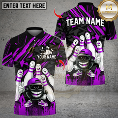 Maxcorners Bowling Angry Ball vs Screaming Multicolor Customized Name, Team Name 3D Shirt