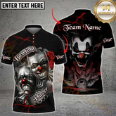 Maxcorners Bowling Evil Clown & Mask Design Multicolor Options Personalized Name, Team Name 3D Shirt