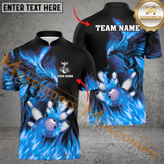 Maxcorners Phoenix Bowling Jersey Multicolor Option Customized Name, Team Name 3D Polo Shirt
