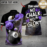 Maxcorners Cosmic Cue Mastery No Chalk, No Glory Billiard Multicolor Customized Name, Team Name 3D Shirt