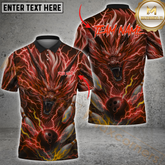 Maxcorners Bowling Shirt Thunder Dragon Lightning Power Personalized Name, Team Name 3D Shirt (4 Colors)
