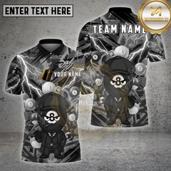 Maxcorners Billards Shirts 8 Ball Pool Lightning Billiard Balls Multi Options Personalized Name, Team Name 3D Shirt
